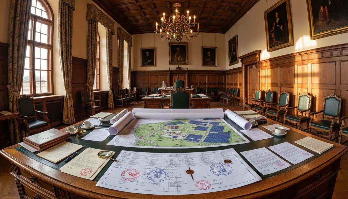 Ablauf der Genehmigung eines Solarparks vom Plan bis zur Baugenehmigung