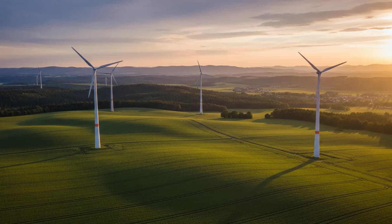 Windkraftanlage auf einer verpachteten landwirtschaftlichen Freifläche